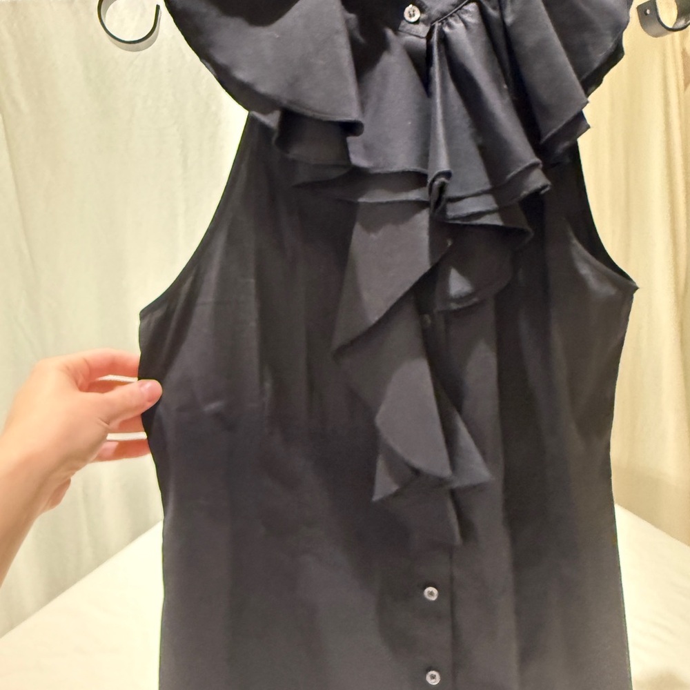 BCBGMaxAzria Black Button-Up Blouse